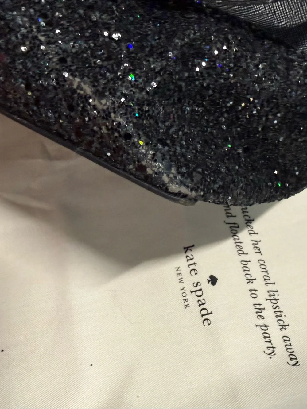 Kate Spade Black Sparkle Tote with Matching Wallet and Dust Bag - Picture 5 of 13